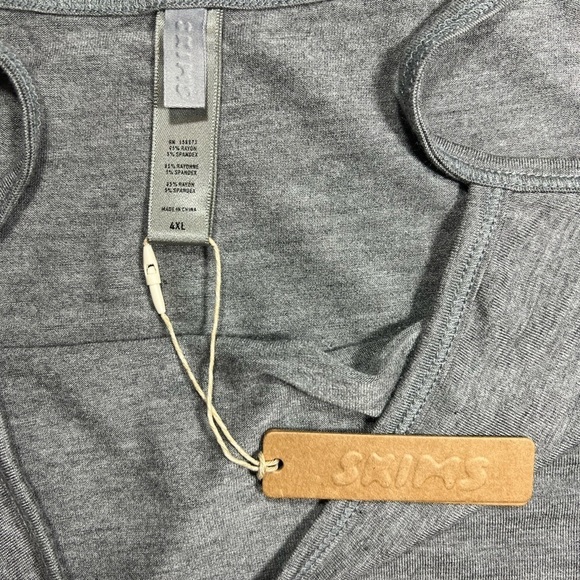 SKIMS | Skims Sleep Straight Neck Cropped Cami In Heather Grey | 4X. - Picture 5 of 7